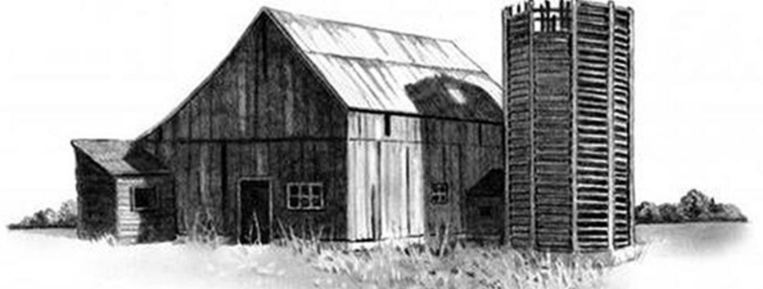 Old wooden barn and silo by Joyce Geleynse